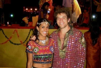 Preparing to dance garba at Navratri celebration, Ahmedabad, 2010