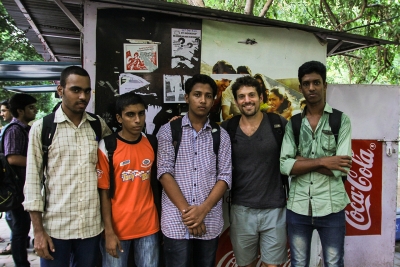 Zach and new friends at DU