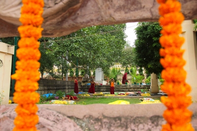 Monks doing yoga