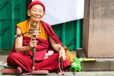 Ane and her prayer wheel